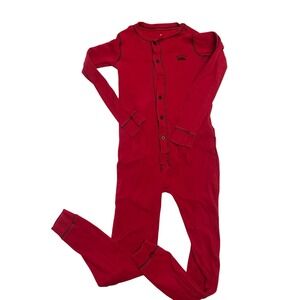 the lazy one One piece red‎ pajamas bear bottom kids size 10